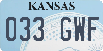 KS license plate 033GWF