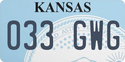 KS license plate 033GWG