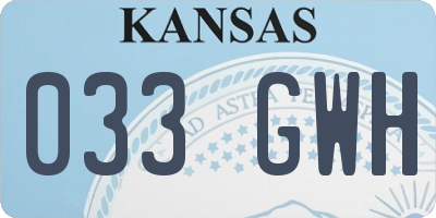 KS license plate 033GWH