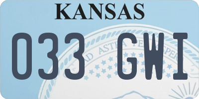 KS license plate 033GWI