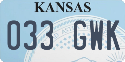 KS license plate 033GWK