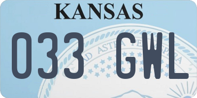 KS license plate 033GWL