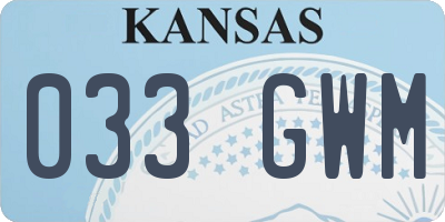 KS license plate 033GWM