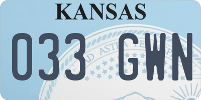 KS license plate 033GWN
