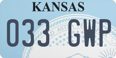 KS license plate 033GWP