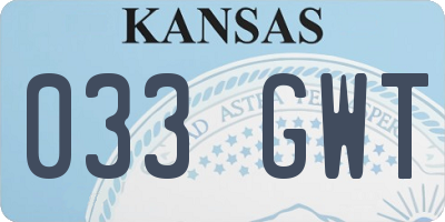 KS license plate 033GWT