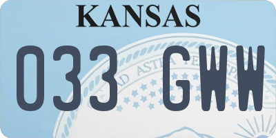 KS license plate 033GWW