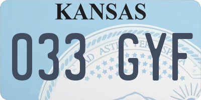 KS license plate 033GYF