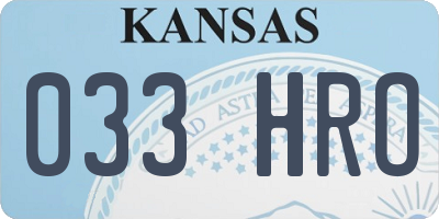 KS license plate 033HRO
