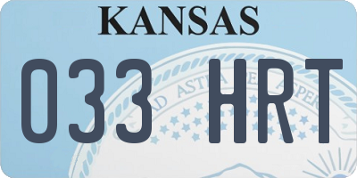 KS license plate 033HRT