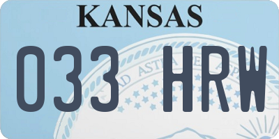 KS license plate 033HRW