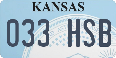 KS license plate 033HSB