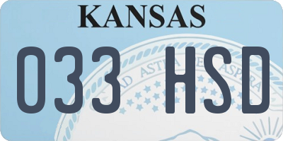 KS license plate 033HSD