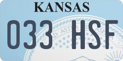 KS license plate 033HSF