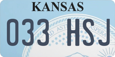 KS license plate 033HSJ