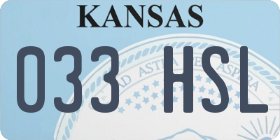 KS license plate 033HSL