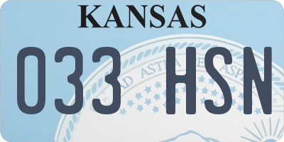 KS license plate 033HSN