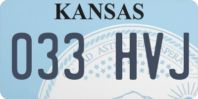 KS license plate 033HVJ