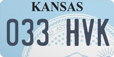 KS license plate 033HVK