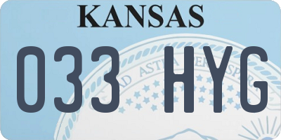 KS license plate 033HYG
