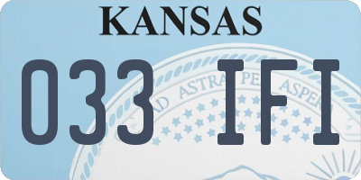 KS license plate 033IFI