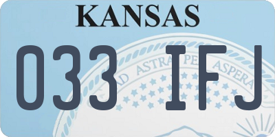KS license plate 033IFJ
