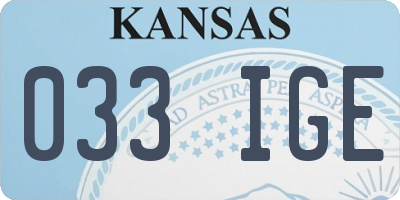 KS license plate 033IGE
