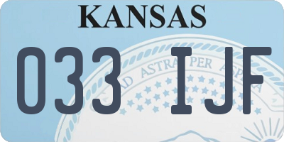 KS license plate 033IJF