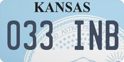 KS license plate 033INB