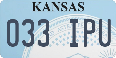 KS license plate 033IPU