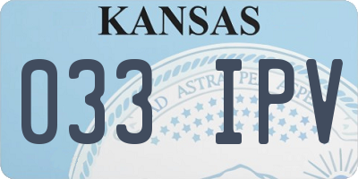 KS license plate 033IPV