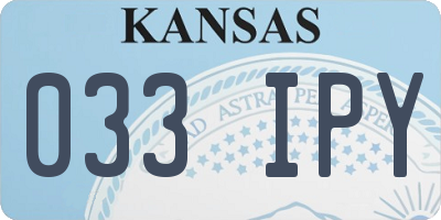 KS license plate 033IPY