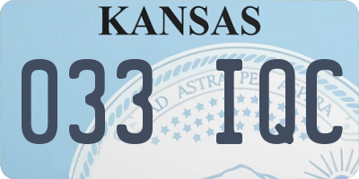 KS license plate 033IQC