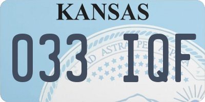 KS license plate 033IQF