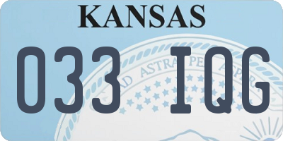 KS license plate 033IQG
