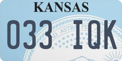 KS license plate 033IQK