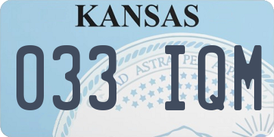 KS license plate 033IQM