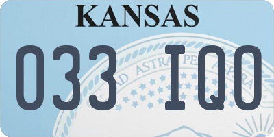 KS license plate 033IQO