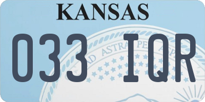 KS license plate 033IQR