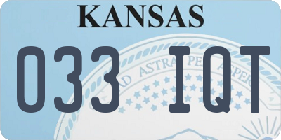 KS license plate 033IQT