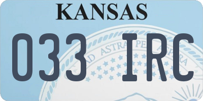 KS license plate 033IRC