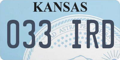 KS license plate 033IRD