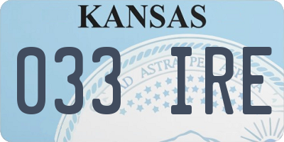 KS license plate 033IRE