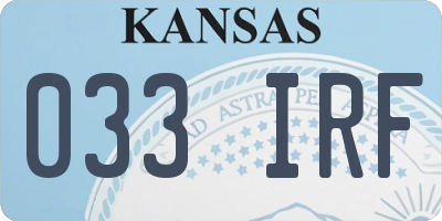 KS license plate 033IRF