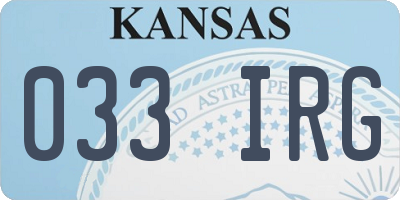 KS license plate 033IRG