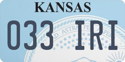 KS license plate 033IRI