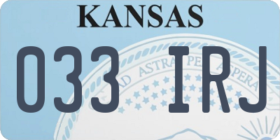KS license plate 033IRJ