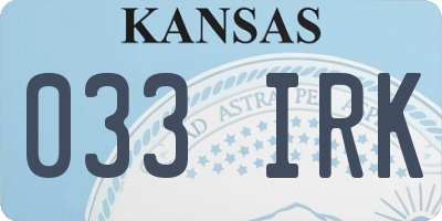 KS license plate 033IRK