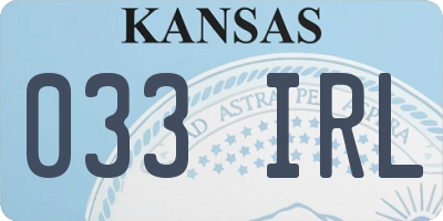 KS license plate 033IRL