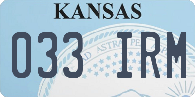 KS license plate 033IRM